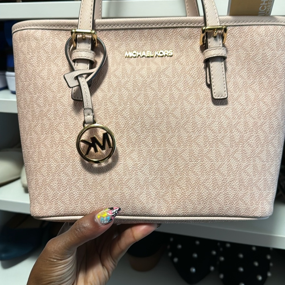 Michael Michael Kors Jet Set Travel Extra-Small Logo Top-Zip Tote Bag